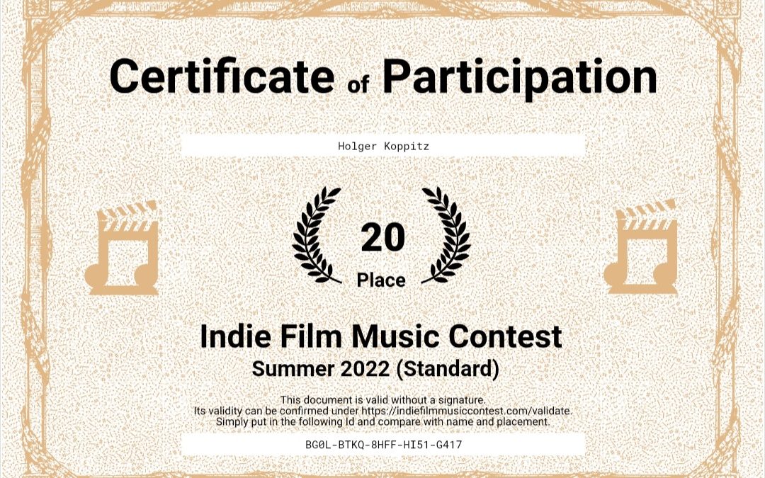 Indie Film Music Contest 2022